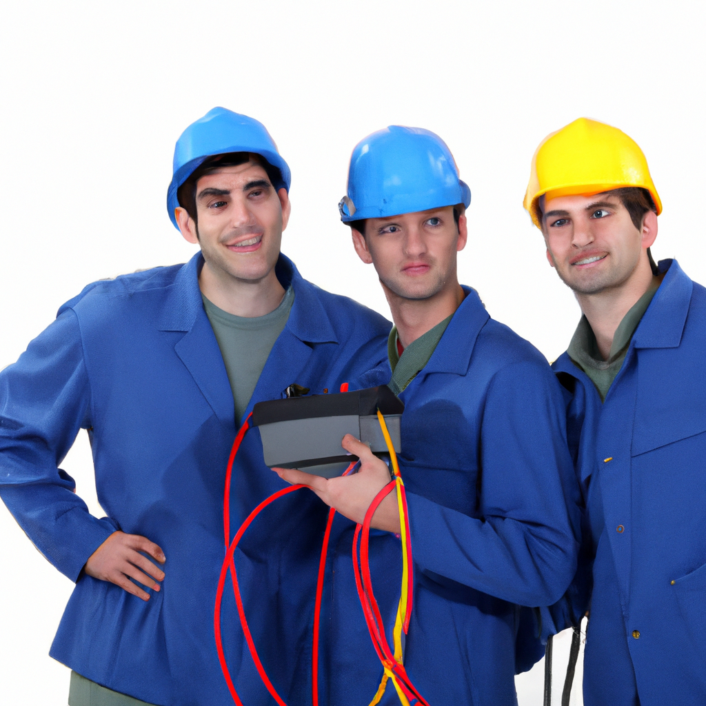 Professional electrician team